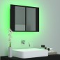 vidaXL Armario espejo de baño con luz LED acrílico negro 60x12x45 cm vidaXL Armario espejo de baño con luz LED acrílico negro 60x12x45 cm