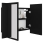 vidaXL Armario espejo de baño con luz LED acrílico negro 60x12x45 cm vidaXL Armario espejo de baño con luz LED acrílico negro 60x12x45 cm