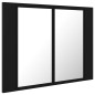 vidaXL Armario espejo de baño con luz LED acrílico negro 60x12x45 cm vidaXL Armario espejo de baño con luz LED acrílico negro 60x12x45 cm