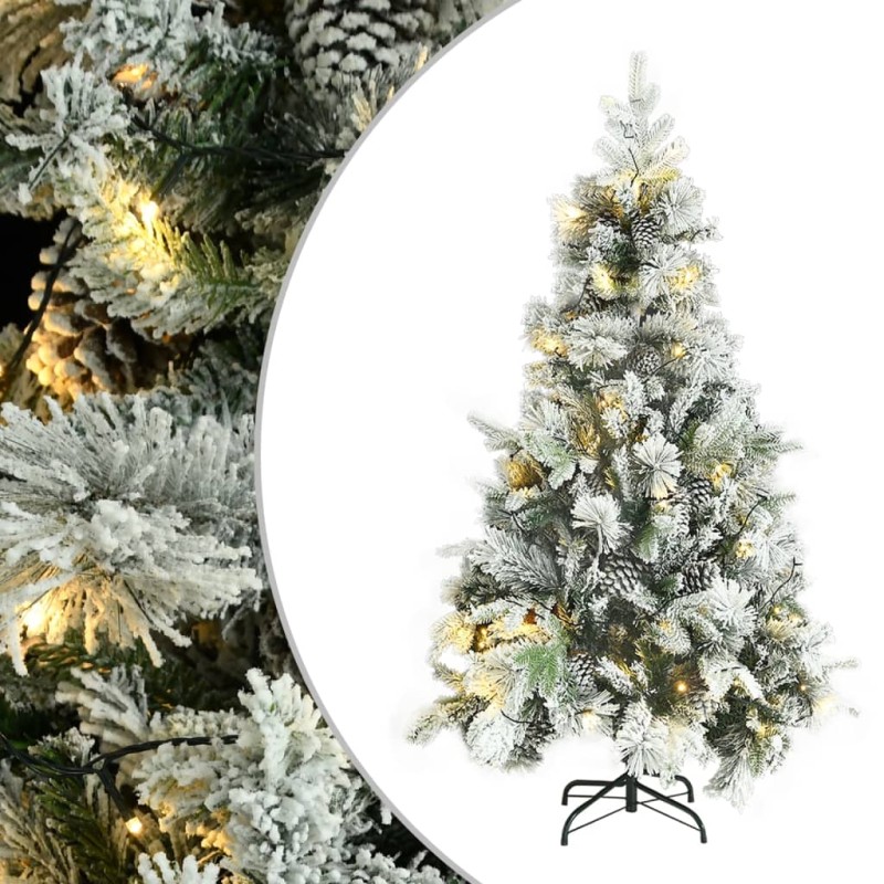 vidaXL Árbol de Navidad con nieve, luces LED y piñas PVC y PE 195 cm vidaXL Árbol de Navidad con nieve, luces LED y piñas PVC y PE 195 cm