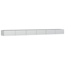 vidaXL Arriate de acero galvanizado plateado 600x80x45 cm