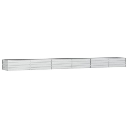vidaXL Arriate de acero galvanizado plateado 600x80x45 cm