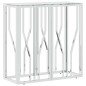 vidaXL Mesa consola acero inoxidable y vidrio 70x30x70 cm vidaXL Mesa consola acero inoxidable y vidrio 70x30x70 cm