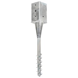 vidaXL Picas de tierra 2 uds acero galvanizado plateado 8x8x57 cm