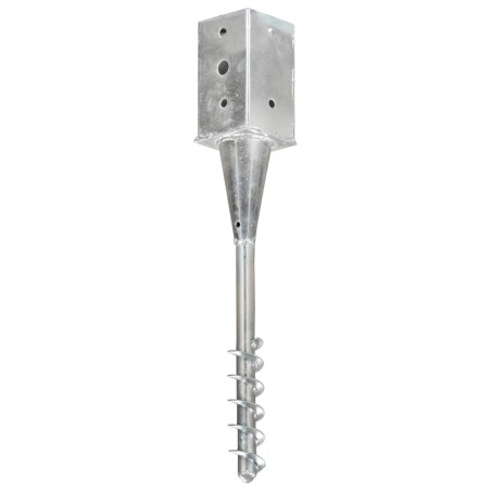 vidaXL Picas de tierra 2 uds acero galvanizado plateado 8x8x57 cm