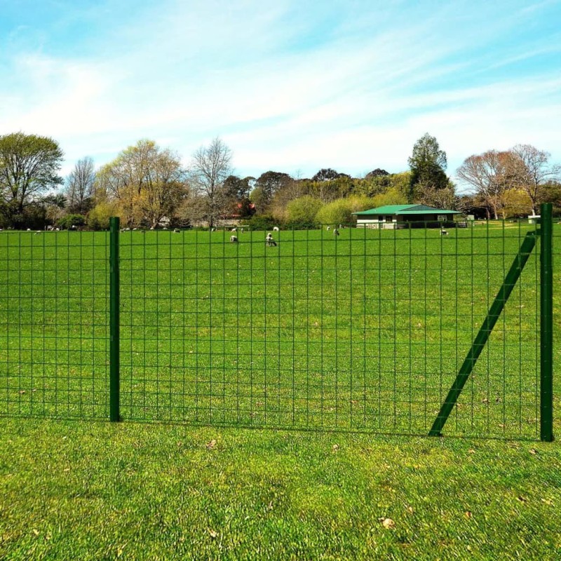 vidaXL Euro Valla de acero verde 25x1,7 m vidaXL Euro Valla de acero verde 25x1,7 m