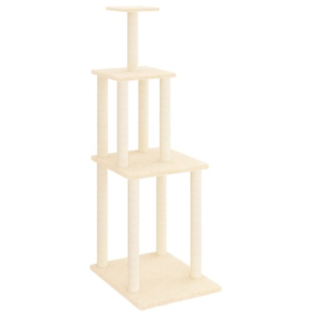 vidaXL Rascador para gatos con postes de sisal color crema 149 cm