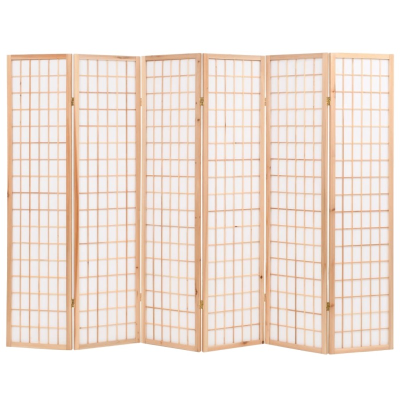 vidaXL Biombo plegable con 6 paneles estilo japonés 240x170 cm natural vidaXL Biombo plegable con 6 paneles estilo japonés 240x170 cm natural