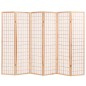 vidaXL Biombo plegable con 6 paneles estilo japonés 240x170 cm natural vidaXL Biombo plegable con 6 paneles estilo japonés 240x170 cm natural