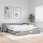 vidaXL Sofá cama nido con cajones tela gris claro 90x200 cm vidaXL Sofá cama nido con cajones tela gris claro 90x200 cm