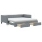 vidaXL Sofá cama nido con cajones tela gris claro 90x200 cm vidaXL Sofá cama nido con cajones tela gris claro 90x200 cm