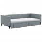 vidaXL Sofá cama nido con cajones tela gris claro 90x200 cm vidaXL Sofá cama nido con cajones tela gris claro 90x200 cm