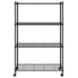 vidaXL Estante almacenaje 4 niveles ruedas 90x35x142cm negro 200kg