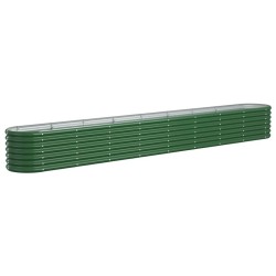 vidaXL Jardinera arriate acero recubrimiento polvo verde 332x40x36 cm