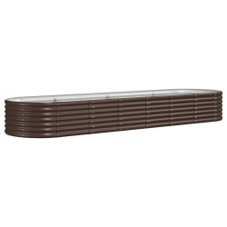 vidaXL Jardinera arriate acero recubrimiento polvo marrón 296x80x36 cm