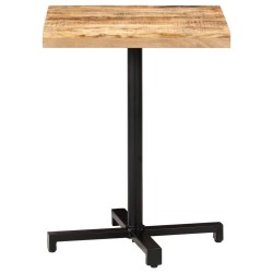 vidaXL Mesa de bistró cuadrada madera de mango rugosa 60x60x75 cm