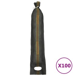 vidaXL Sacos de arena 100 unidades HDPE verde oscuro 103x25 cm