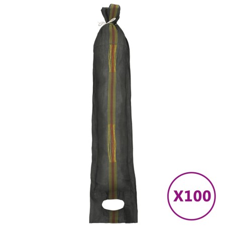 vidaXL Sacos de arena 100 unidades HDPE verde oscuro 103x25 cm
