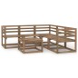 vidaXL Muebles de jardín 6 pzas cojines madera pino impregnada marrón vidaXL Muebles de jardín 6 pzas cojines madera pino impregnada marrón