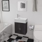vidaXL Conjunto de mueble y lavabo 3 piezas negro vidaXL Conjunto de mueble y lavabo 3 piezas negro