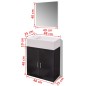 vidaXL Conjunto de mueble y lavabo 3 piezas negro vidaXL Conjunto de mueble y lavabo 3 piezas negro
