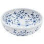 vidaXL Lavabo sobre encimera redondo cerámica blanco y azul Φ41x14 cm