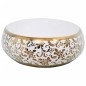 vidaXL Lavabo sobre encimera ovalado cerámica blanco dorado 59x40x15cm vidaXL Lavabo sobre encimera ovalado cerámica blanco dorado 59x40x15cm