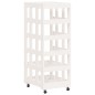 vidaXL Leñero con ruedas madera maciza de pino blanco 40x49x110 cm