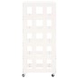 vidaXL Leñero con ruedas madera maciza de pino blanco 40x49x110 cm