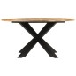 vidaXL Mesa de comedor madera maciza de mango sin tratar Ø150x76 cm vidaXL Mesa de comedor madera maciza de mango sin tratar Ø150x76 cm