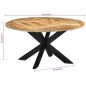 vidaXL Mesa de comedor madera maciza de mango sin tratar Ø150x76 cm vidaXL Mesa de comedor madera maciza de mango sin tratar Ø150x76 cm