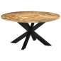 vidaXL Mesa de comedor madera maciza de mango sin tratar Ø150x76 cm vidaXL Mesa de comedor madera maciza de mango sin tratar Ø150x76 cm