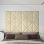 vidaXL Paneles de pared 12 uds cuero sintético crema 30x30 cm 0,54 m² vidaXL Paneles de pared 12 uds cuero sintético crema 30x30 cm 0,54 m²