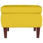 vidaXL Taburete con patas de madera terciopelo amarillo vidaXL Taburete con patas de madera terciopelo amarillo