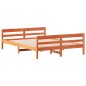 vidaXL Estructura cama con cabecero madera pino marrón cera 140x200 cm vidaXL Estructura cama con cabecero madera pino marrón cera 140x200 cm