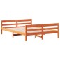 vidaXL Estructura cama con cabecero madera pino marrón cera 140x200 cm vidaXL Estructura cama con cabecero madera pino marrón cera 140x200 cm