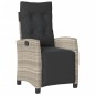 vidaXL Sillón reclinable jardín y reposapiés 2 uds ratán PE gris claro vidaXL Sillón reclinable jardín y reposapiés 2 uds ratán PE gris claro