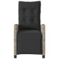 vidaXL Sillón reclinable jardín y reposapiés 2 uds ratán PE gris claro vidaXL Sillón reclinable jardín y reposapiés 2 uds ratán PE gris claro
