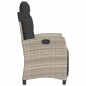 vidaXL Sillón reclinable jardín y reposapiés 2 uds ratán PE gris claro vidaXL Sillón reclinable jardín y reposapiés 2 uds ratán PE gris claro