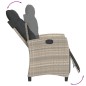 vidaXL Sillón reclinable jardín y reposapiés 2 uds ratán PE gris claro vidaXL Sillón reclinable jardín y reposapiés 2 uds ratán PE gris claro
