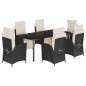 vidaXL Set de comedor de jardín 7 pzas y cojines ratán sintético negro vidaXL Set de comedor de jardín 7 pzas y cojines ratán sintético negro