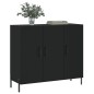 vidaXL Aparador de madera de ingeniería negro 90x34x80 cm vidaXL Aparador de madera de ingeniería negro 90x34x80 cm