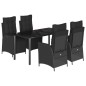 vidaXL Set de muebles jardín 5 pzas con cojines ratán sintético negro vidaXL Set de muebles jardín 5 pzas con cojines ratán sintético negro