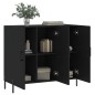 vidaXL Aparador de madera de ingeniería negro 90x34x80 cm vidaXL Aparador de madera de ingeniería negro 90x34x80 cm
