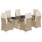 vidaXL Set comedor de jardín 7 pzas con cojines ratán sintético beige vidaXL Set comedor de jardín 7 pzas con cojines ratán sintético beige