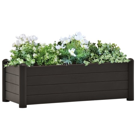 vidaXL Arriate elevado de jardín PP gris antracita 100x43x35 cm