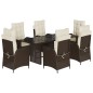 vidaXL Set comedor de jardín 7 pzas con cojines ratán sintético marrón vidaXL Set comedor de jardín 7 pzas con cojines ratán sintético marrón