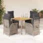 vidaXL Set comedor de jardín 5 piezas con cojines ratán sintético gris vidaXL Set comedor de jardín 5 piezas con cojines ratán sintético gris