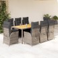 vidaXL Set comedor jardín 9 pzas y cojines ratán sintético gris vidaXL Set comedor jardín 9 pzas y cojines ratán sintético gris