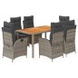 vidaXL Set comedor jardín 7 pzas y cojines ratán sintético gris vidaXL Set comedor jardín 7 pzas y cojines ratán sintético gris